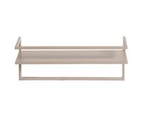 OHS 2 Tier Towel Rail Wall Mounted, Metal Towel Rail with Shelf Space Saving Bathroom Towel Rack Easy to Install Rustproof Towels Holder Kitchen Shower Storage Bathroom Shelf, Natural - 12x45x15cm