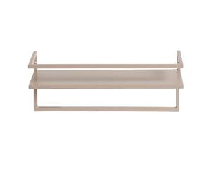 OHS 2 Tier Towel Rail Wall Mounted, Metal Towel Rail with Shelf Space Saving Bathroom Towel Rack Easy to Install Rustproof Towels Holder Shower Kitchen Storage Bathroom Shelf, Natural - 12x45x15cm
