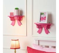 Ohs 2 X Bow Shelf Novelty Shelving Units Wall Mounted Storage - Hot Pink