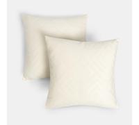 OHS 2 x Matte Geo Velvet Cushion Covers Soft in Cream | Size: 45 cm x 45 cm OHS Cream 45 cm x 45 cm