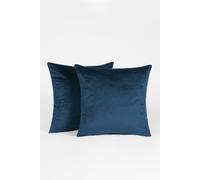 OHS 2 x Matte Velvet Cushion Covers Soft Plain Zip in Navy | Size: 45 cm x 45 cm OHS Navy 45 cm x 45 cm