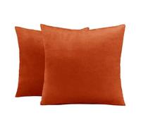 Ohs 2 X Matte Velvet Cushion Covers Soft Zip, Rust - 45 X 45Cm