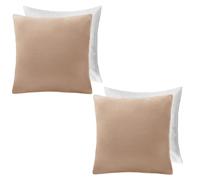 OHS 2 x Matte Velvet Filled Cushion Covers Soft Zip in Natural | Size: 45 cm x 45 cm OHS Natural 45 cm x 45 cm