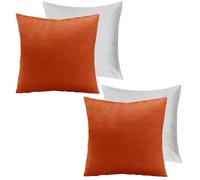 Ohs 2 X Matte Velvet Filled Cushion Covers Soft Zip, Rust - 45 X 45Cm