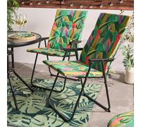 Ohs 2 X Palm Garden Seat Pad Outdoor High Back Chair Cushion