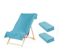 OHS 2 x Plain Microfiber Quick Dry Bath Beach Towel in Bright Blue OHS Bright Blue