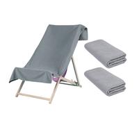 OHS 2 x Plain Microfiber Quick Dry Bath Beach Towel in Charcoal OHS Charcoal