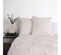 OHS 2 x Quilted Arches Pinsonic Cushion Covers Home Décor in Cream | Size: 45 cm x 45 cm OHS Cream 45 cm x 45 cm