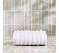 Ohs 2 X Ribbed 100% Cotton Hand Towel Hotel Luxury Soft Absorbent - White