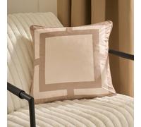 OHS 2 x Square Print Matte Velvet Decorative Cushion Covers in Beige | Size: 45 cm x 45 cm OHS Beige 45 cm x 45 cm