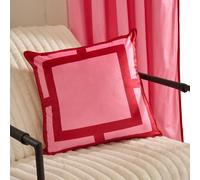 OHS 2 x Square Print Matte Velvet Decorative Cushion Covers in Pink | Size: 45 cm x 45 cm OHS Pink 45 cm x 45 cm