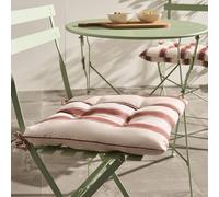 OHS 2 x Stripe Garden Chair Cushions Outdoor Seat Pads in Chocolate | Size: 40 cm x 40 cm OHS Chocolate 40 cm x 40 cm