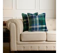 OHS Christmas Check Cushion Covers 45 x 45, Hudson Super Soft Sofa Cushion Covers for Living Room Bedrooms Decorative Square Throw Pillows with Zipper - Set of 2, Green