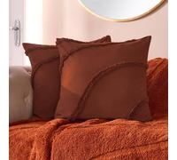 OHS 2 x Tufted Contour Cushion Cover Luxury Modern in Burnt Orange | Size: 45 cm x 45 cm OHS Burnt Orange 45 cm x 45 cm