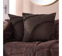 OHS 2 x Tufted Contour Cushion Cover Luxury Modern in Dark Brown | Size: 45 cm x 45 cm OHS Dark Brown 45 cm x 45 cm