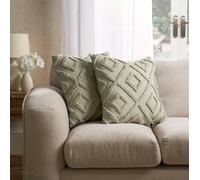 OHS 2 x Tufted Geo Cushion Cover Luxury Modern in Green | Size: 45 cm x 45 cm OHS Green 45 cm x 45 cm