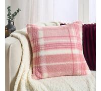 Ohs 2 X Winter Check Teddy Fleece Square Cushion Covers
