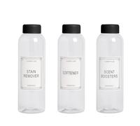 OHS 3 Pack Laundry Scent Booster Plastic Storage Jars with Lid, Clear/Black