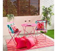 Ohs 3 Set Metal Bistro Chair And Table Set Garden Patio Seating