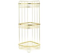 OHS 3 Tier Bathroom Corner Shelves Counter Organiser, Floor Bathroom Caddy Freestanding Wire Plastic Corner Shower Shelf Storage Organiser Shower Caddy Display Shelves for Toiletries, Gold