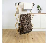 Ohs 3 Tier Clothes Dryer Airer Foldable Clothing Rack Drying Horse 15M - Gold
