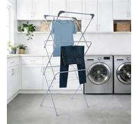 OHS 3 Tier Folding Clothes Airer, Indoor Outdoor Drying Rack Laundry Towels Non Slip Feet Sturdy Maiden Clothes Horse Home Storage Space Saving Washing Line 15m Drying Space, 136 x 62 x 49cm