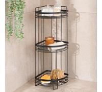Ohs 3 Tier Shower Caddy Freestanding Bathroom Corner Shelf Organiser - Black