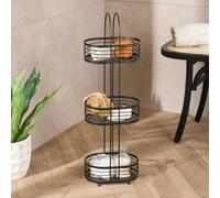 Ohs 3 Tier Shower Caddy Rust Resistant Metal Bathroom Organiser - Black