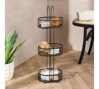 OHS 3 Tier Shower Caddy Rust Resistant Metal Bathroom Organiser in Black OHS Black