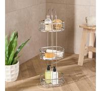 Ohs 3 Tier Shower Caddy Rust Resistant Metal Bathroom Organiser - Silver
