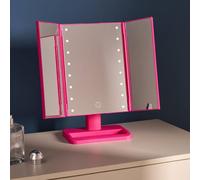 OHS 3-Way LED Illuminated Make Up Vanity Mirror in Bright Pink OHS Bright Pink