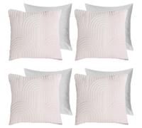 Ohs 4 Pack Arches Pinsonic Filled Cushion Covers, Cream - 45 X 45Cm