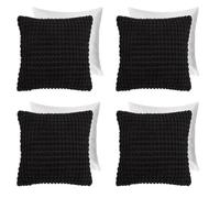 OHS 4 Pack Bobble Filled Cushion Cover , Black - 45 X 45Cm
