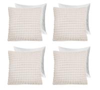 OHS 4 Pack Bobble Filled Cushion Cover , Cream - 45 X 45Cm