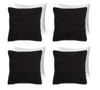 OHS 4 Pack Bobble Filled Cushion Covers Home Decor Set in Black | Size: 45 cm x 45 cm OHS Black 45 cm x 45 cm