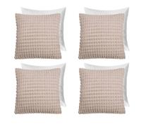 OHS 4 Pack Bobble Filled Cushion Covers Home Decor Set in Natural | Size: 45 cm x 45 cm OHS Natural 45 cm x 45 cm