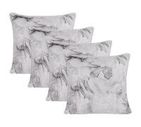 OHS 4 Pack Cushion Covers 45 x 45cm, Super Soft Matt Velvet Marble Print Design Decorative Throw Pillow Covers with Hidden Zipper For Sofa Bed Living Room, Mono