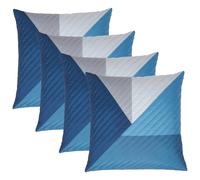 OHS 4 Pack Geometric Pinsonic Cushion Covers - 45 x 45cm in Dark Navy | Size: 45 cm x 45 cm OHS Dark Navy 45 cm x 45 cm