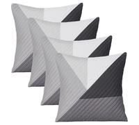 OHS 4 Pack Geometric Pinsonic Cushion Covers - 45 x 45cm in Light Grey | Size: 45 cm x 45 cm OHS Light Grey 45 cm x 45 cm
