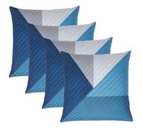 OHS 4 Pack Geometric Pinsonic Cushion Covers, Navy - 45 X 45Cm