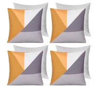 OHS 4 Pack Geometric Pinsonic Filled Cushion Covers - 45 x 45cm in Yellow | Size: 45 cm x 45 cm OHS Yellow 45 cm x 45 cm