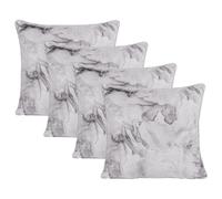 OHS 4 Pack Marble Matte Velvet Cushion Covers in Light Grey | Size: 45 cm x 45 cm OHS Light Grey 45 cm x 45 cm