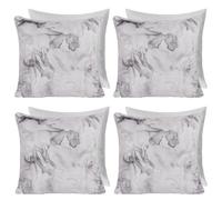 OHS 4 Pack Marble Matte Velvet Filled Cushion Covers in Light Grey | Size: 45 cm x 45 cm OHS Light Grey 45 cm x 45 cm