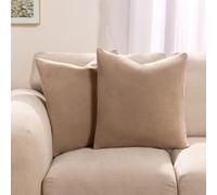 OHS 4 Pack Matte Velvet Filled Cushion Covers, Natural - 45 X 45Cm