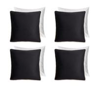 OHS 4 Pack Matte Velvet Piped Filled Cushion Covers, Mono - 45 X 45Cm