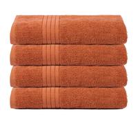 Ohs 4 Pack Of 100% Cotton Bath Sheet, 90 X 150Cm - Burnt Orange