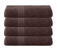 Ohs 4 Pack Of 100% Cotton Bath Sheet, 90 X 150Cm - Chocolate