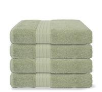 Ohs 4 Pack Of 100% Cotton Bath Sheet, 90 X 150Cm - Sage Green