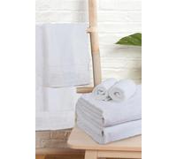 OHS 4 Pack of 100% Cotton Bath Sheet Bathroom Towel in White OHS White Bath Sheet