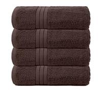 Ohs 4 Pack Of 100% Cotton Bath Towel, 70 X 115Cm - Chocolate